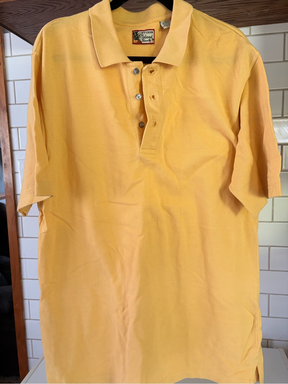 Men's Yellow Short-Sleeve Polo Shirt by Bay Crest